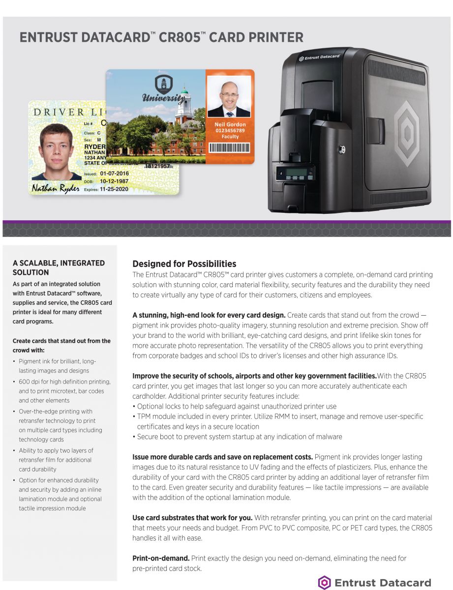 Datacard CR805 Retransfer card printer 