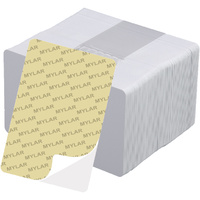 PVC Cards, Mylar Backed Adhesive, White